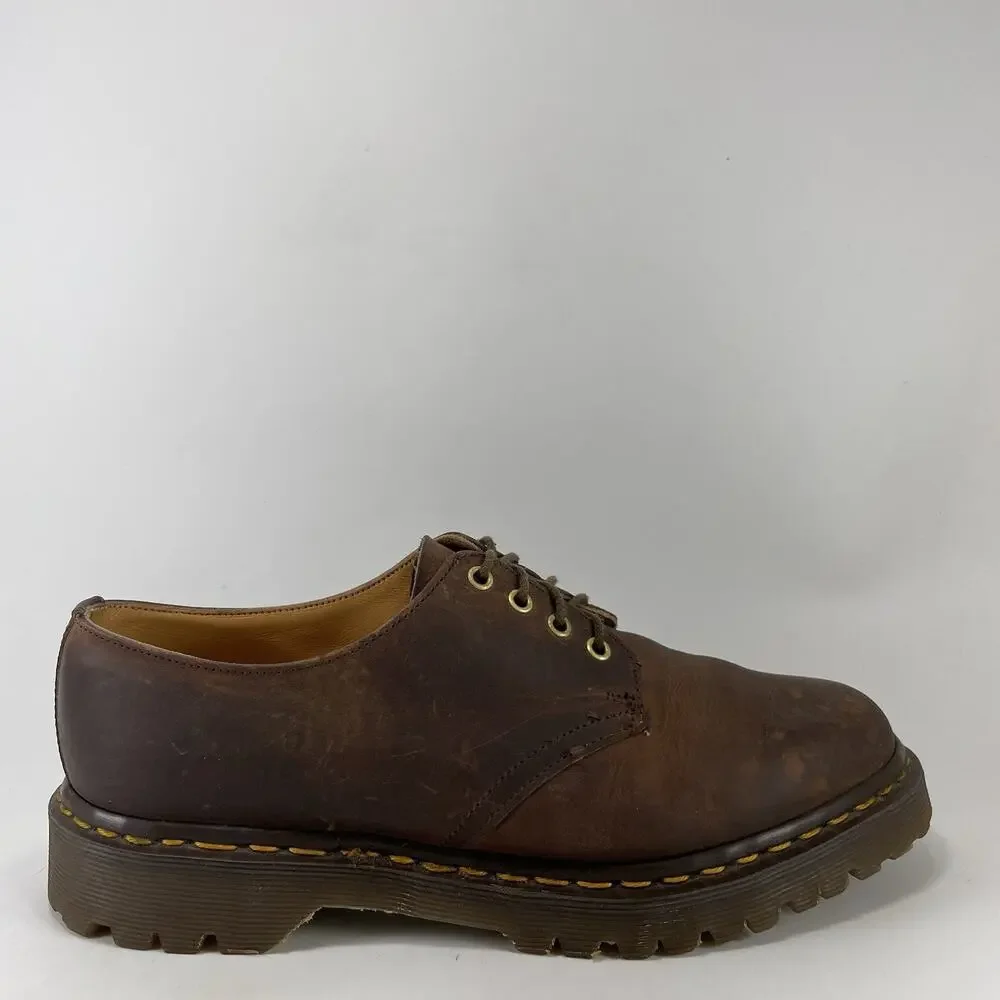 Dr Martens Vintage Brown Leather Lug Oxford Shoes Mens Size 9, 8 UK England